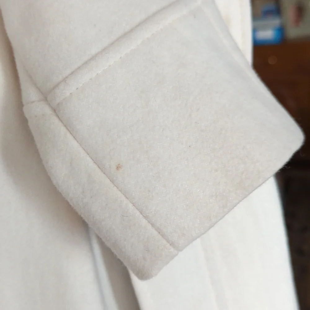 Vintage DKNY white with black and white belt peacoat size 6 - Picture 11 of 15
